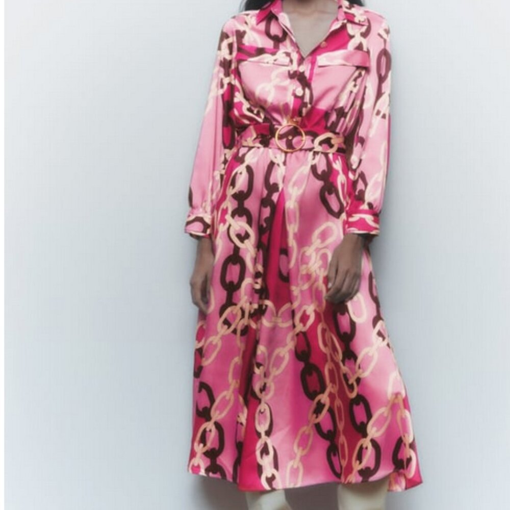 Zara Chain printed dress Size M - Multicolored